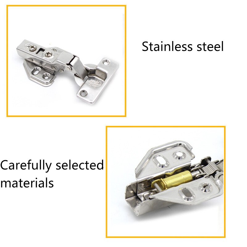 4 Pcs Stainless Steel Soft Slow Close Cabinet Door Hinges Hydraulic Hinges Damper Buffer LB88