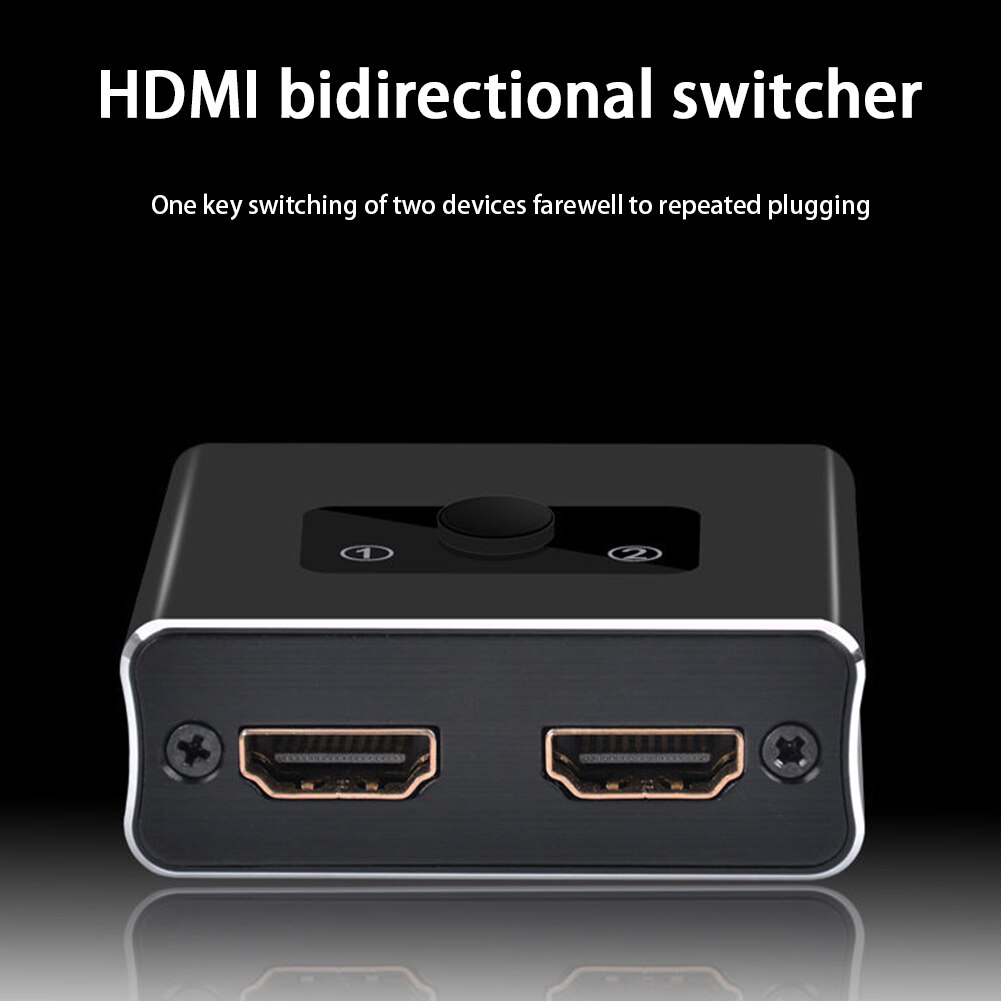Switch HDMI - 1 Entrée 2 Sorties Bidirectionnel - 4K 3D 1080P - Alliage d'Aluminium - Plug and Play
