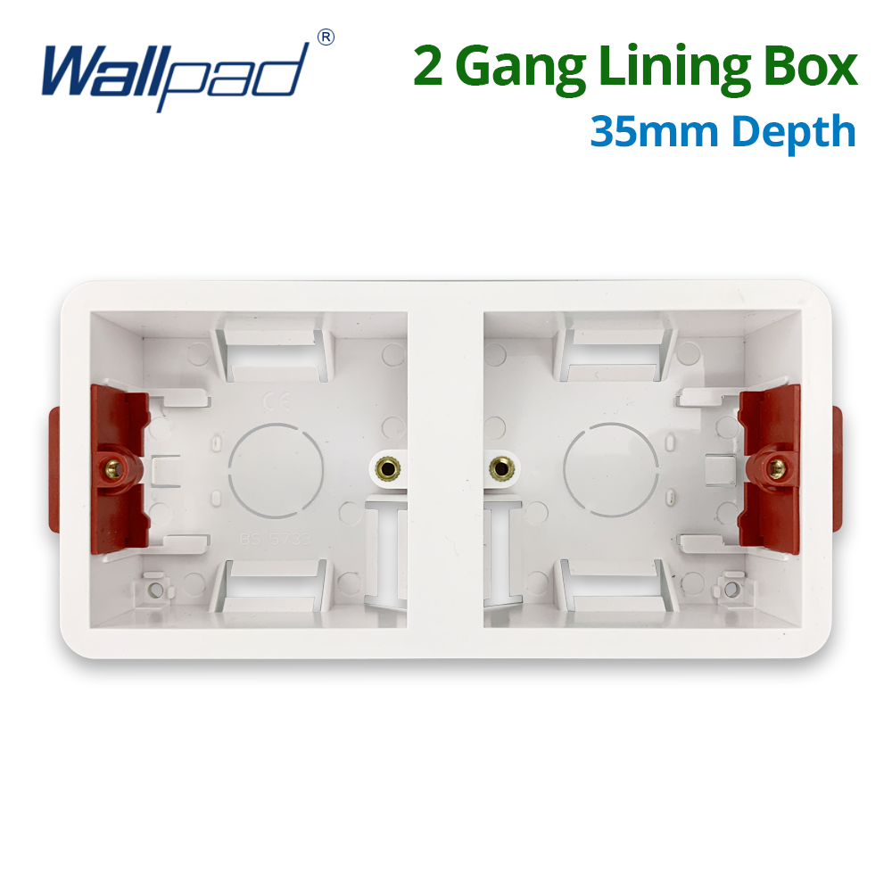 Wallpad 2 gang suchý obklad krabica na sadrokartón sadrokartón sadrokartón 35mm hĺbka nástenná spínacia krabica nástenná zásuvka kazeta