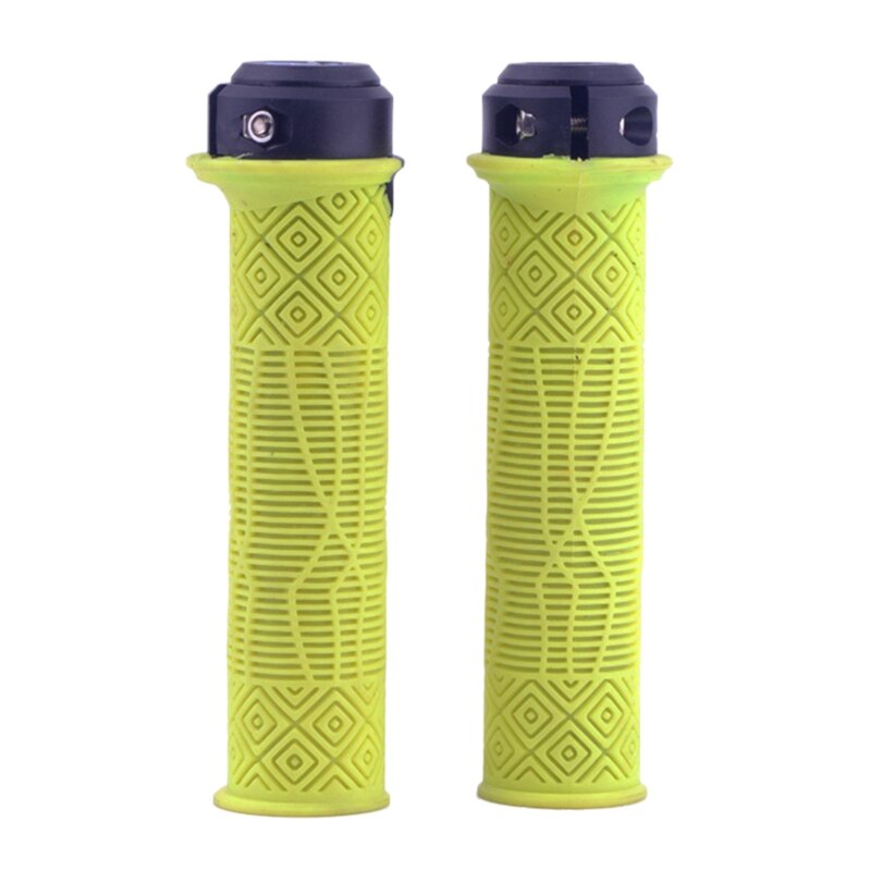 ODI – poignées de guidon vtt en Gel de silice, antidérapantes, absorbe les chocs, souples, accessoires de cyclisme: YELLOW