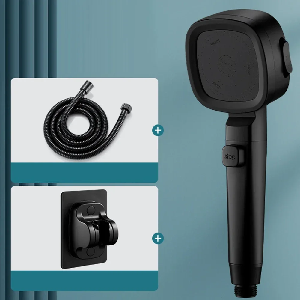 Handheld Shower Head Jet Wash Spray Modes Inches Stainless Steel Hose High Pressure Hose RV Camper Reliable Performance