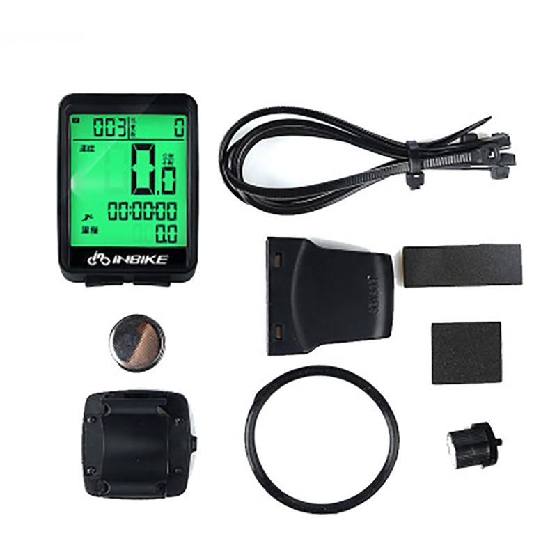 Wireless Bicycle Computer Bike Motorcycle Speedometer Digital Stopwatch Odometer Thermometer LCD Backlight Rainproof: G