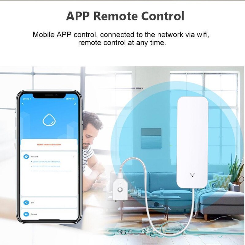 Tuya Smart Water leak Sensor WiFi Water level Sensor Water Leak Detector SmartLife App Remote Control Home Security Alarm System