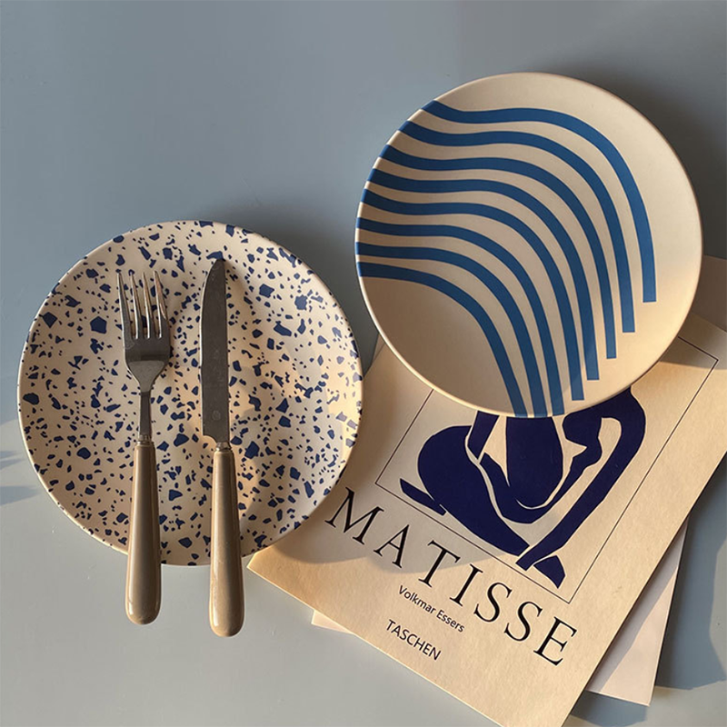 Piatti creativi dipinti a mano piatto da picnic piatto da frutta fibra di bambù contenitore per alimenti per la casa piatto da pranzo ciotola di riso stoviglie per bambini