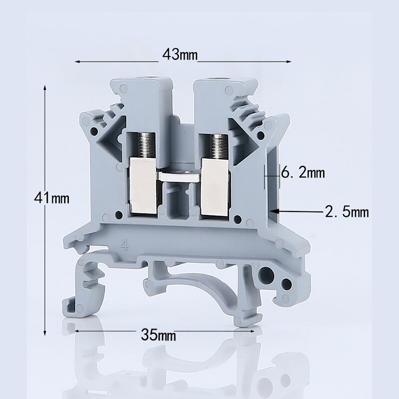 50pcs DIN Rail Wiring Terminal Block UK-2.5B Wire Connector Connductor Universal Class Screw Strips Red/Yellow/Blue/Gray/Black