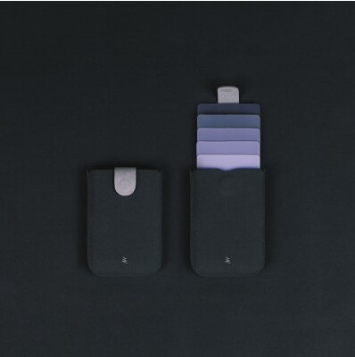 New dax  v2 mini slim portable card holder for men and women, id card holder protector, gradient wallet, business card case: Black grey