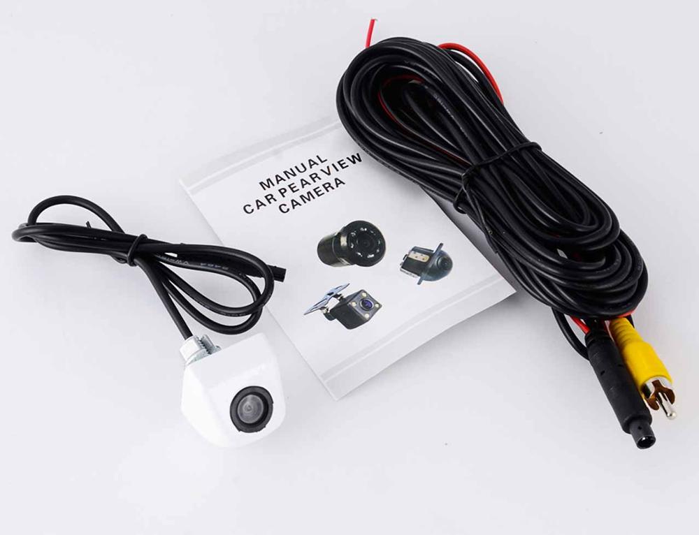 Auto Achteruitrijcamera Metalen body Auto Achteruitkijk Camera Auto Park Monitor 170 Graden Mini Parkeer Reverse Backup Camera: WHITE