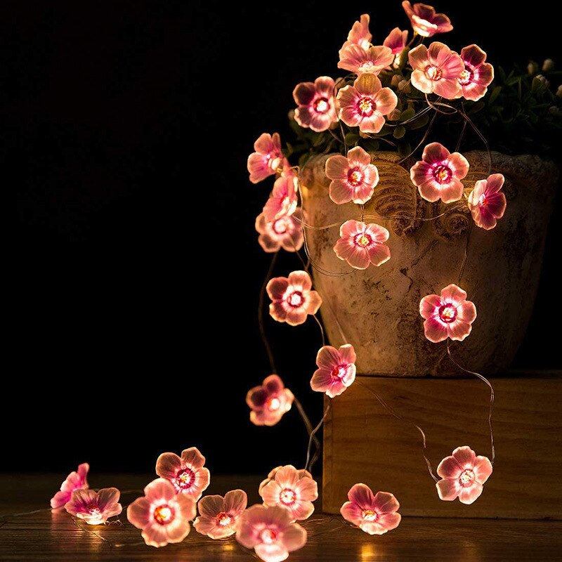 Led Batterij Lamp String Outdoor Waterdichte Tuin Decoratieve Bloem Lamp