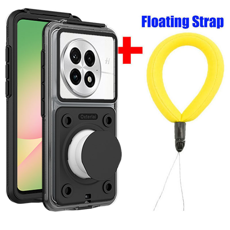 Buceo natación 15 metros de profundidad funda impermeable para Honor Magic 7 Pro Magic 6 5 4 3 X60 X50 X40 con botón de teléfono: Transparente / Honor Magic5