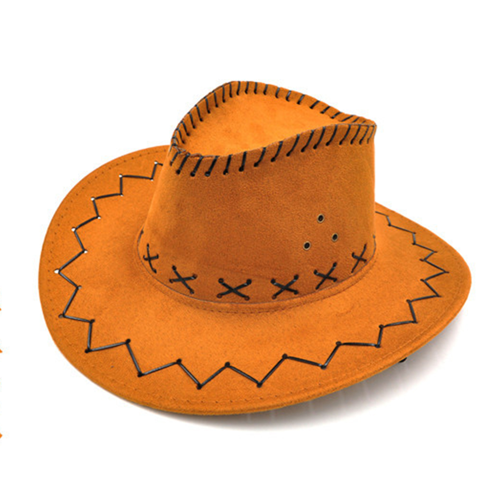 Sombrero vaquero para niños con ala ancha, cinturón Punk, gorra vaquera Jazz, gorro de ante para niñas, gorro protección solar para chicos, trajes de de clásico: Amarillo