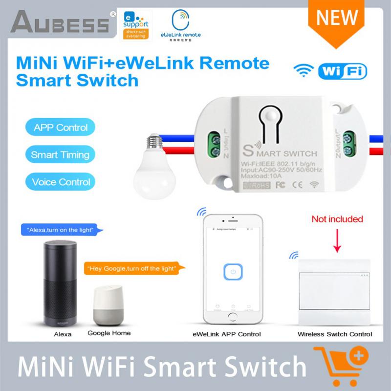 Aubess Ewelink Mini Remote Smart Switch Module Wifi/Bluetooth/2.4G Afstandsbediening Voice Control Werk Met Alexa google Thuis