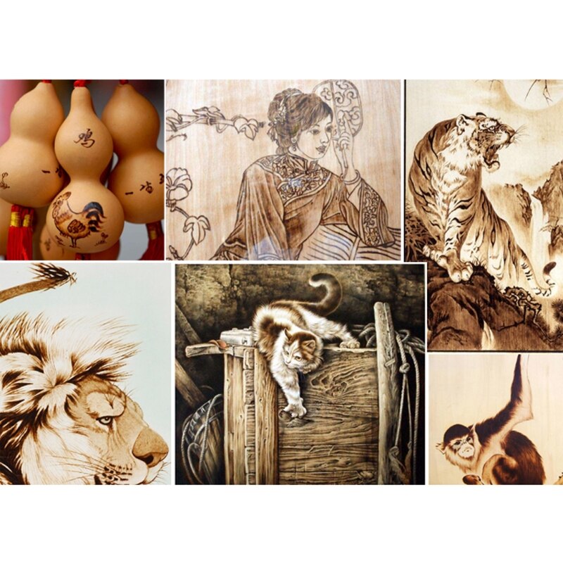 Wood Pyrography Tool Set 110V/220V 40W Wood Burning Pen Set Soldering Iron Tool Set Woodburning Solder Pen with 5 Tips