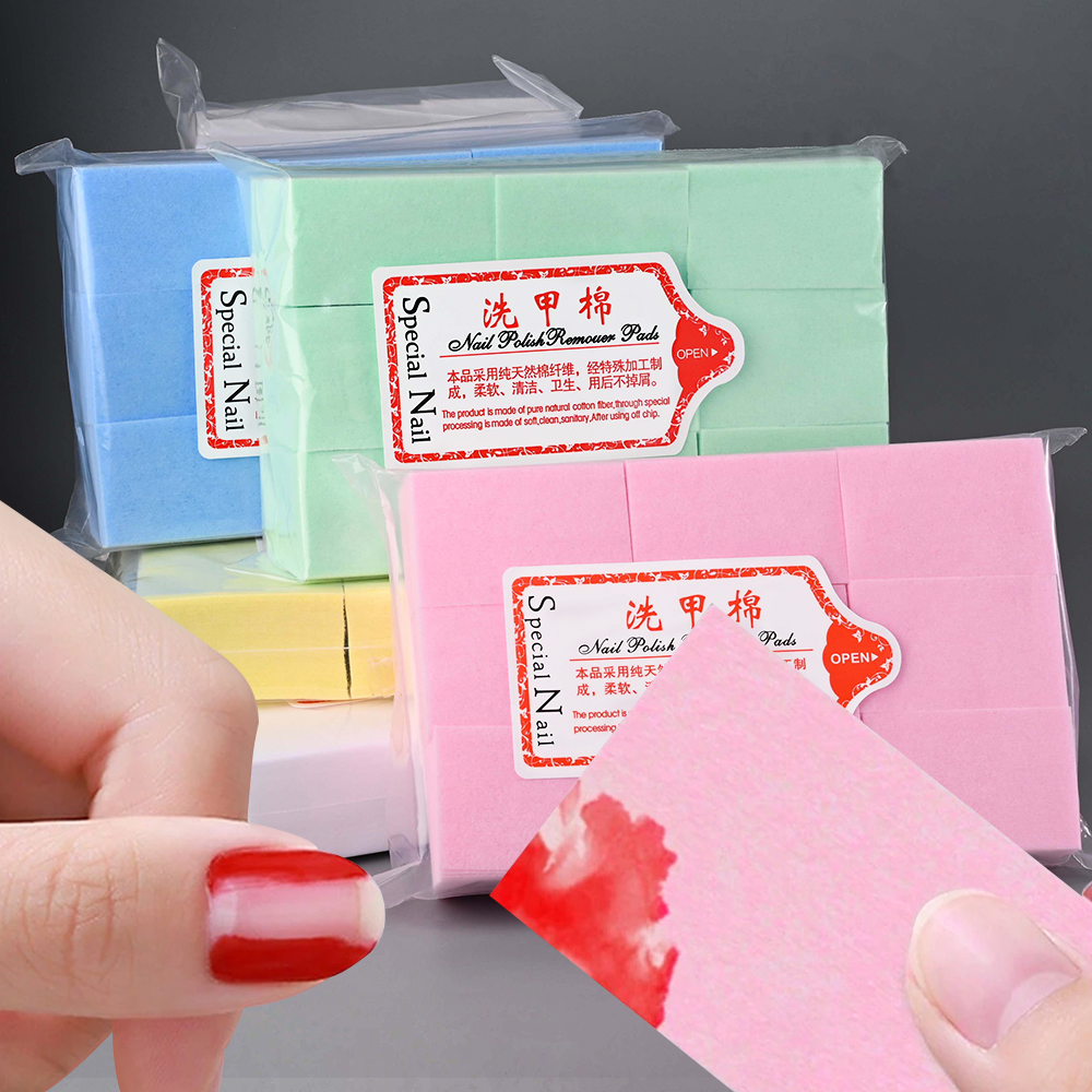 100/500/600/1000 Uds almohadillas de algodón profesionales sin pelusa 100% almohadillas de Gel para manicura toallitas limpiadoras sin pelusa herramientas de limpieza de uñas