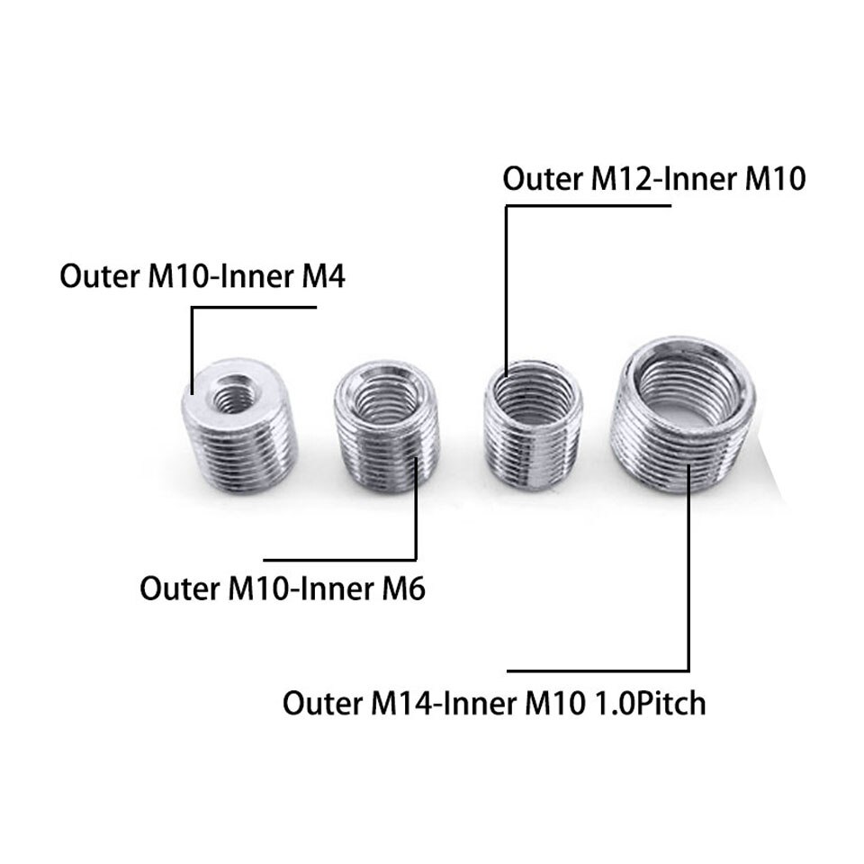 5 stücke Äußehe M10-innere M8 Innen Außen Gewinde Hohl Rohr Koppler Förder Splitter Adapter Schraube Tonhöhe 1,0mm Silber