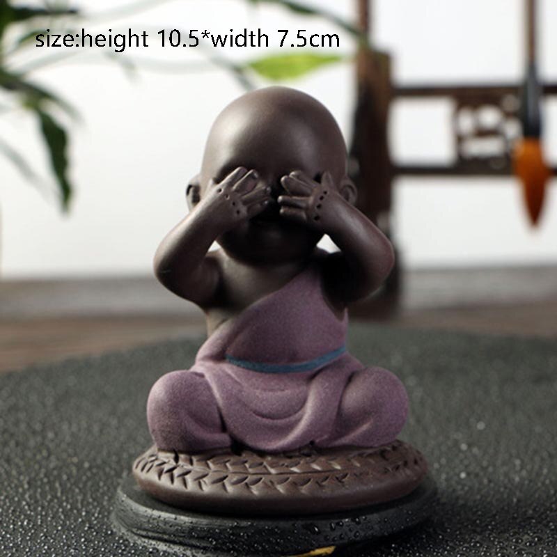 Auténtico Yixing té de arcilla púrpura mascota Kungfu juego de té accesorios hechos a mano encantador té monje mascota coche ornamento Zisha decoración artesanía