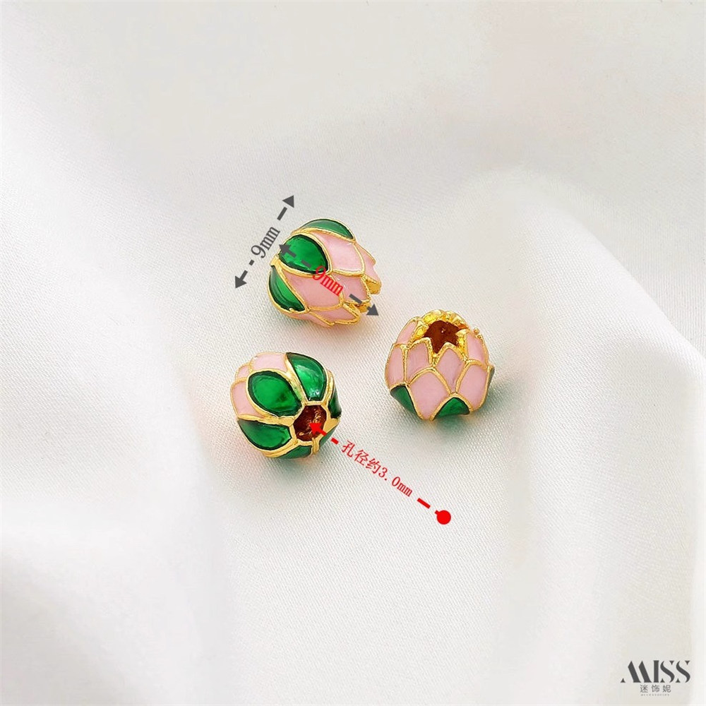 Strong Color Retention Rouge Pink Jingtai Blue Lotus Blessing Peach Blossom Bead Diy Bracelet Necklace String Jewelry Accessorie: Light Yellow Color