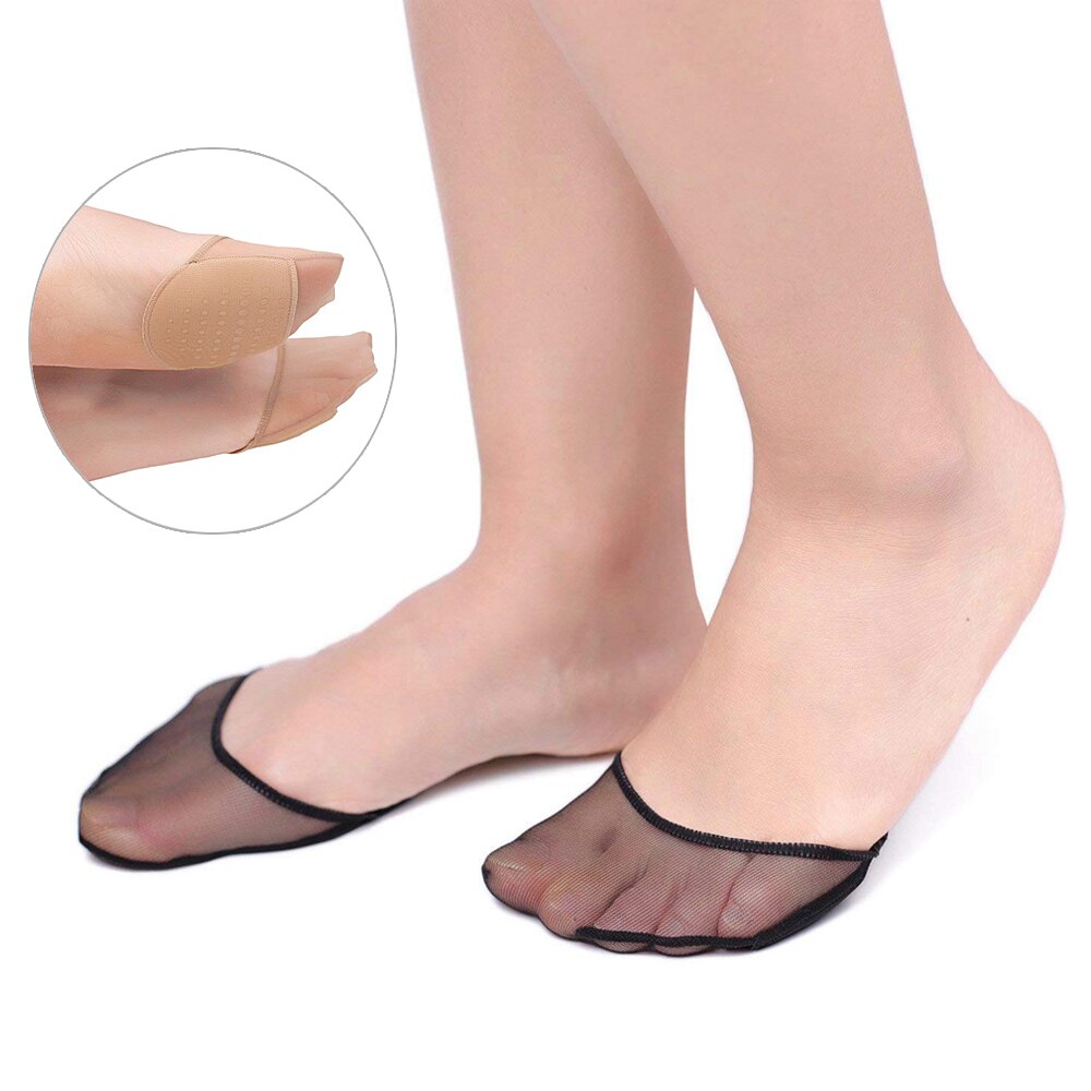 Calcetines invisibles gruesos de Color carne para los pies, medias de esponja de gasa, transpirables, transparentes, 1 par