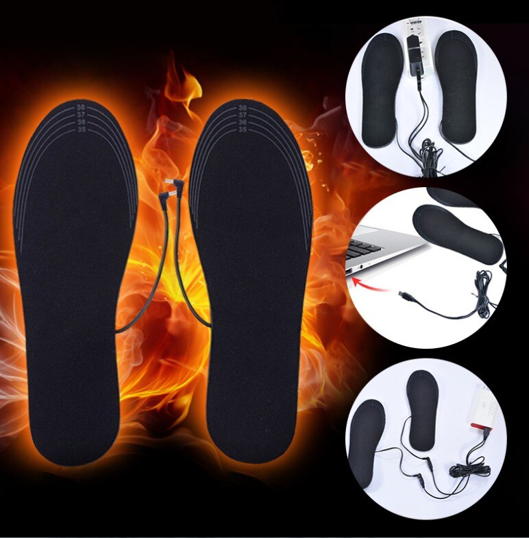 USB Heated Insoles Foot Warmer Insoles Heated Shoe Insoles Warm Socks Feet Outdoor Sports Ski Heating Insoles