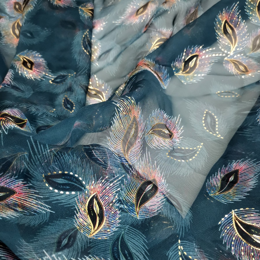 Cosplay Dress Magic Feather Bronzing Chiffon Fabric shiny Fabric Costume Material DIY stage cosplay Dress