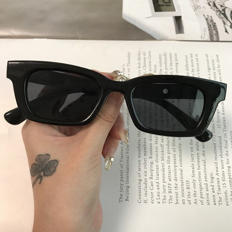 1Stck Neue Frauen Rechteck Jahrgang Sonnenbrille retro Punkte Sonnenbrille Weibliche Dame Brillen Katze Auge Fahrer Brille