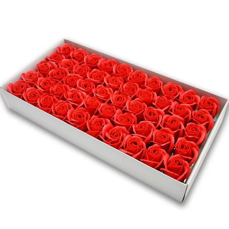 50 stks/partij Kunstbloem Rozen Hoofden Dia4.5cm Schoonheid Bruiloft Valentijnsdag Cadeau Rozen Boeket Thuis Party Decoratie Bloemen