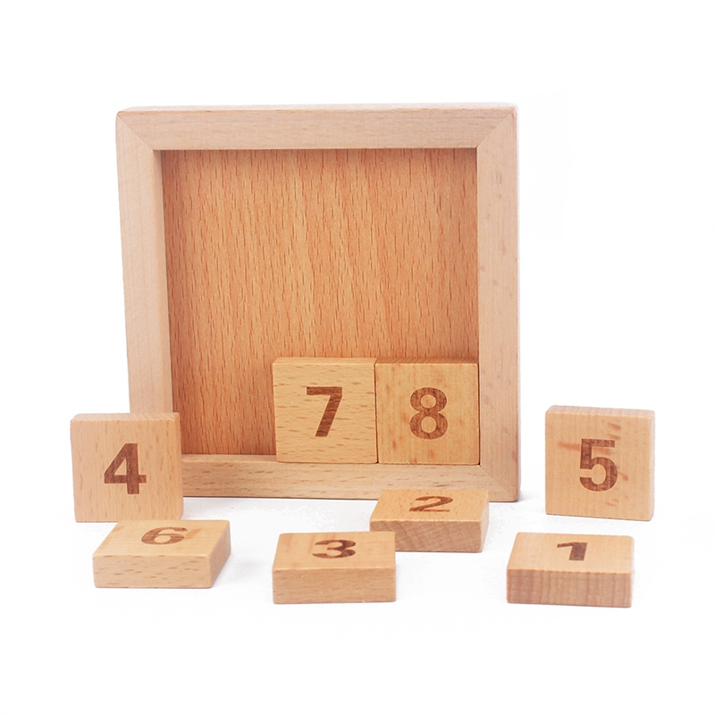 Otte glidende fliser iq spillegetøj 8 puslespil matematik træ hjerne teaser puslespil numre 1-8 nummer forvirrende spil til voksne og børn