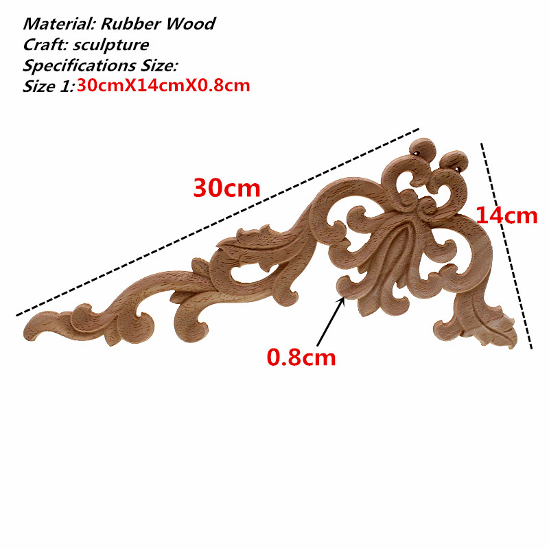 VZLX-Apliques de tallado de madera para muebles, accesorios pequeños de para el hogar, decoración de letras de madera rosa para puerta de armario de cocina y cama: Amarillo claro