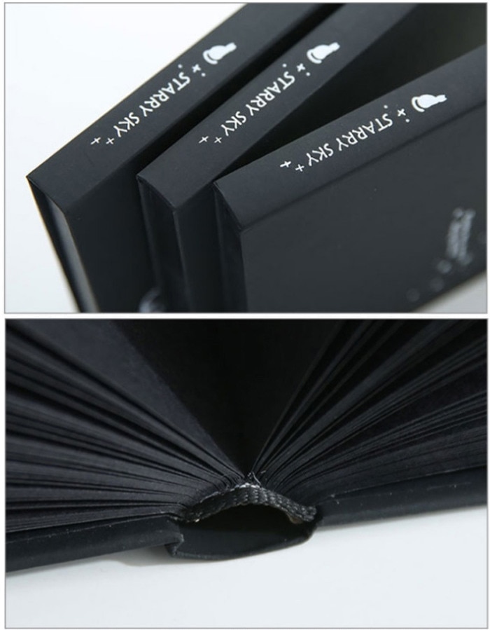 "Black Sky" Hard Cover Journal Diary Black Papers Sketchbook Notebook Study Notepad Student Stationery