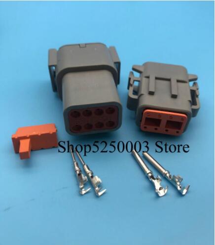 8 Pin Waterproof Automotive Connectors DTM Wire Connector With Pins DTM06-8S DTM04-8P/ATM04-8P