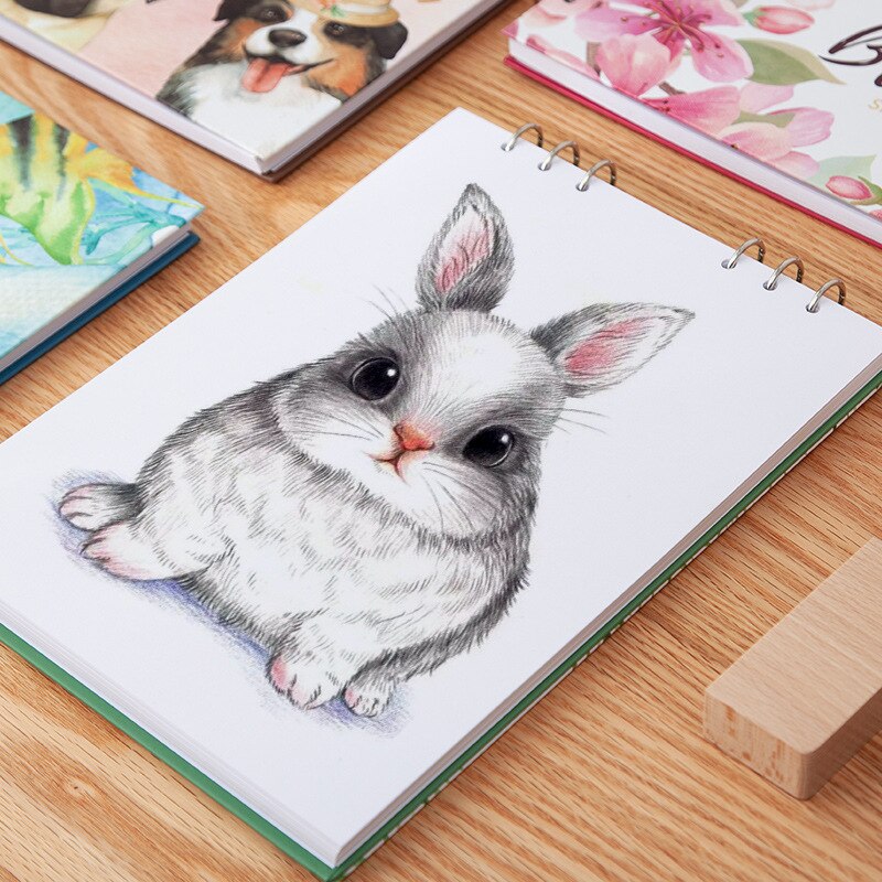 Horizontal Loose-Leaf Hand A4 Art Painting 50 Pages Sketch Paper Color Lead Environmental Replaceable