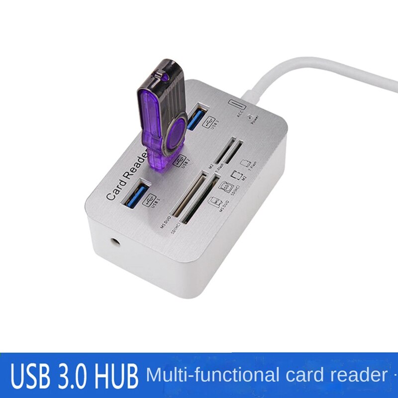 USB HUB Memory Card Reader USB 3.0 Combo HUB Multi-In-1 High Speed USB Splitter with MS M2 TF for Computer PC Laptop