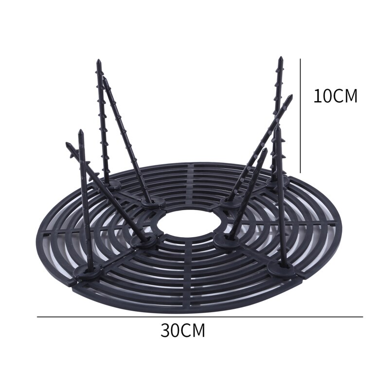 1Pc Plant Pot Bodem Guard Met Nagels Plant Pot Rooster Bloem Pot Cover Baby Veiligheid Muis Tuin Home Plant protector: black M Round