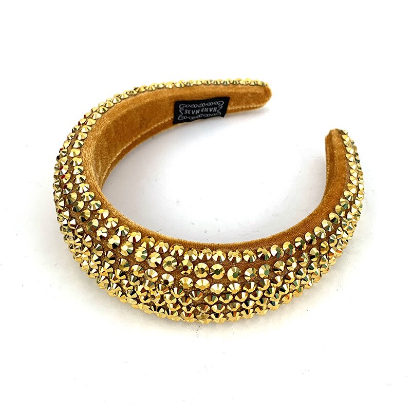 Headwear barroco bandana simulação cheia diamante bandana borda larga strass acessórios para o cabelo: 2 jin