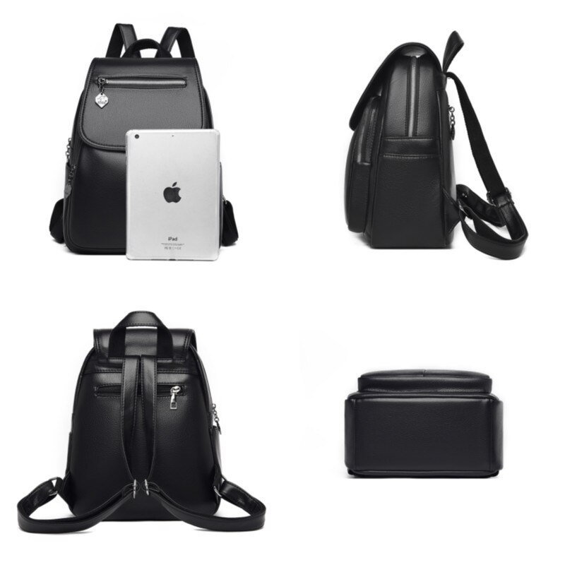 Borsa a tracolla per zaino in pelle PU da donna per zaino da scuola multifunzione per ragazze adolescenti