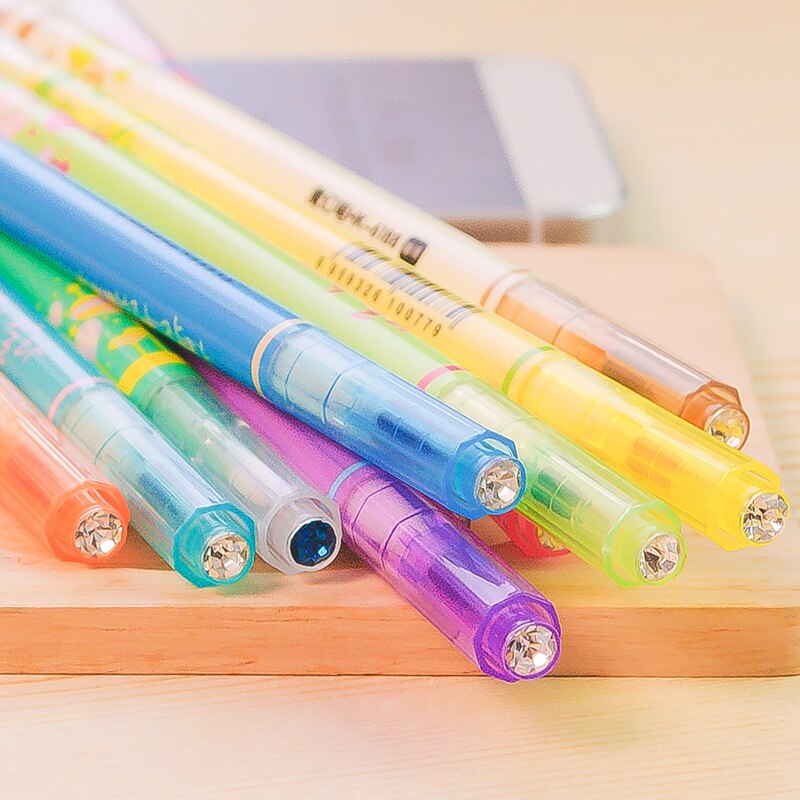 EZONE Markieren Stift Doppel geleitet Fluoreszierende Stift Süssigkeit Farbe Diamant markieren Stift Für freundlicher Zeichnung Graffiti DIY Versorgung