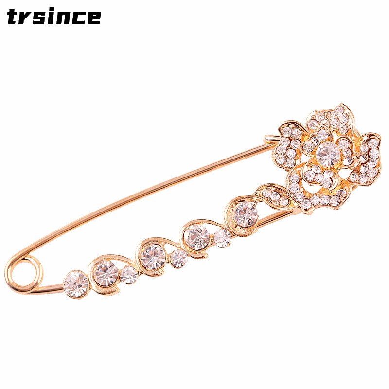 Koreanische Ausführung und beliebte retro-brosche mit diamanten, Rose aus legierung, große anstecknadel, mädchenkleidungsaccessoires