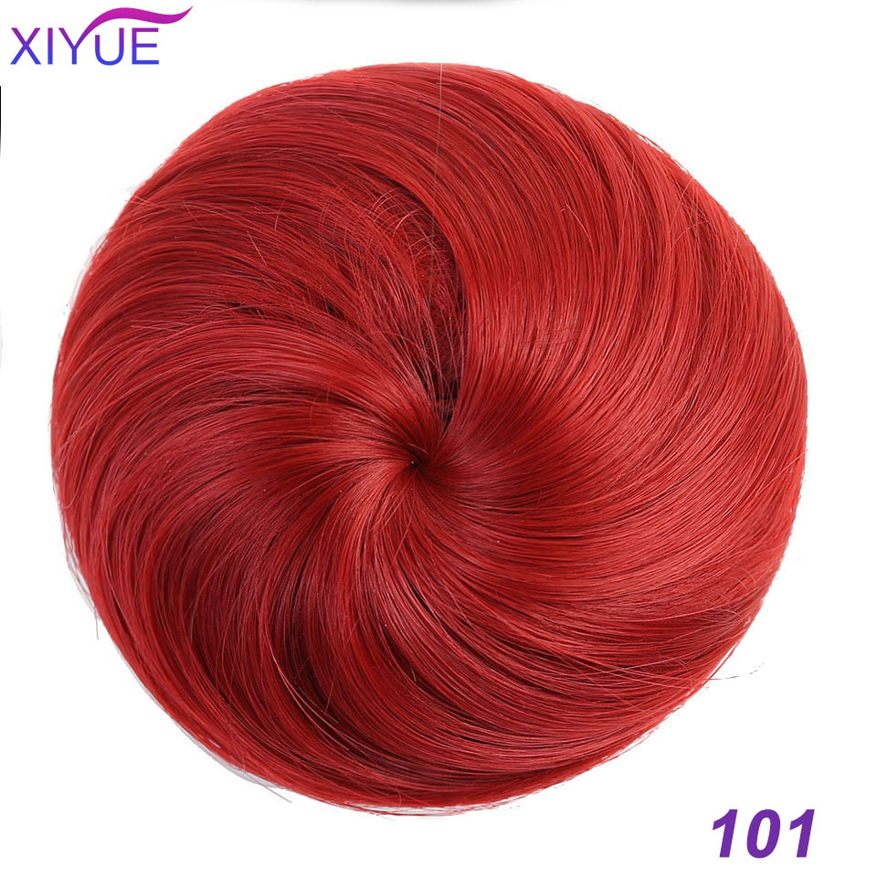 Syntetisk chignon donut gary brun farve hår bollepude elastisk hår reb gummibånd hårforlængelser på hestehale: 101