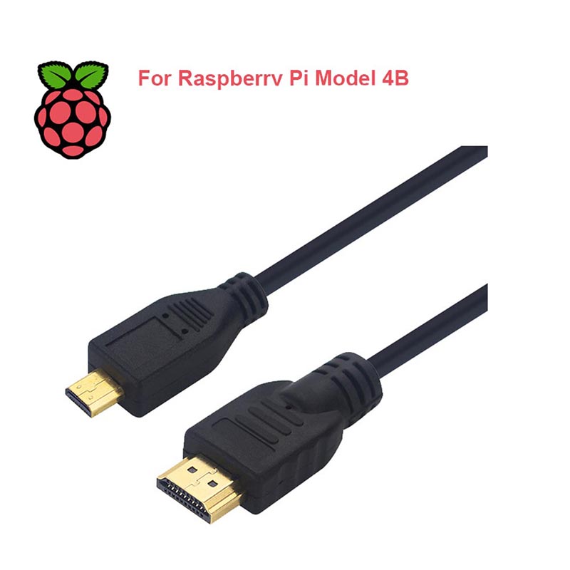 Raspberry Pi 4B Micro HDMI-compatible to HDMI-compatible Video Cable Support 4K Adapter Cord for Tablet HDTV Android