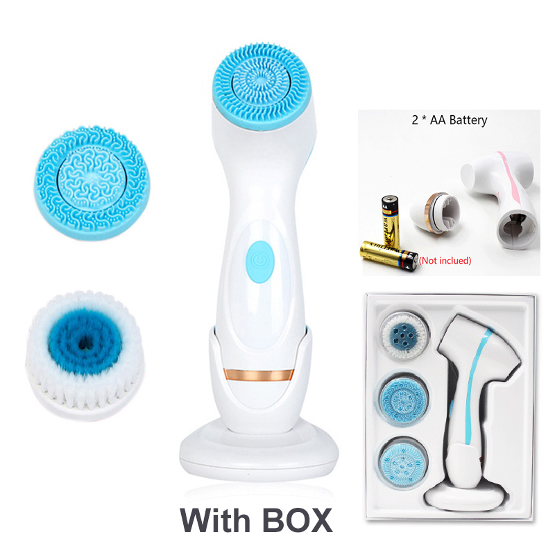 3 In 1 Electric Cleansing Brush Sonic Rotating Cleansing Brush Galvanic Facial Spa System Deeply Clean and Remove Blackheads: Dark Khaki