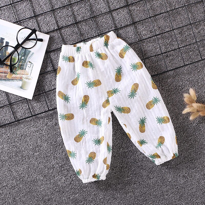 Zomer Peuters Baby Meisje Jongen Bodems Anti-Mug Broek Meisjes Jongens Casual Ananas Afdrukken Lange Bloeiers Broek