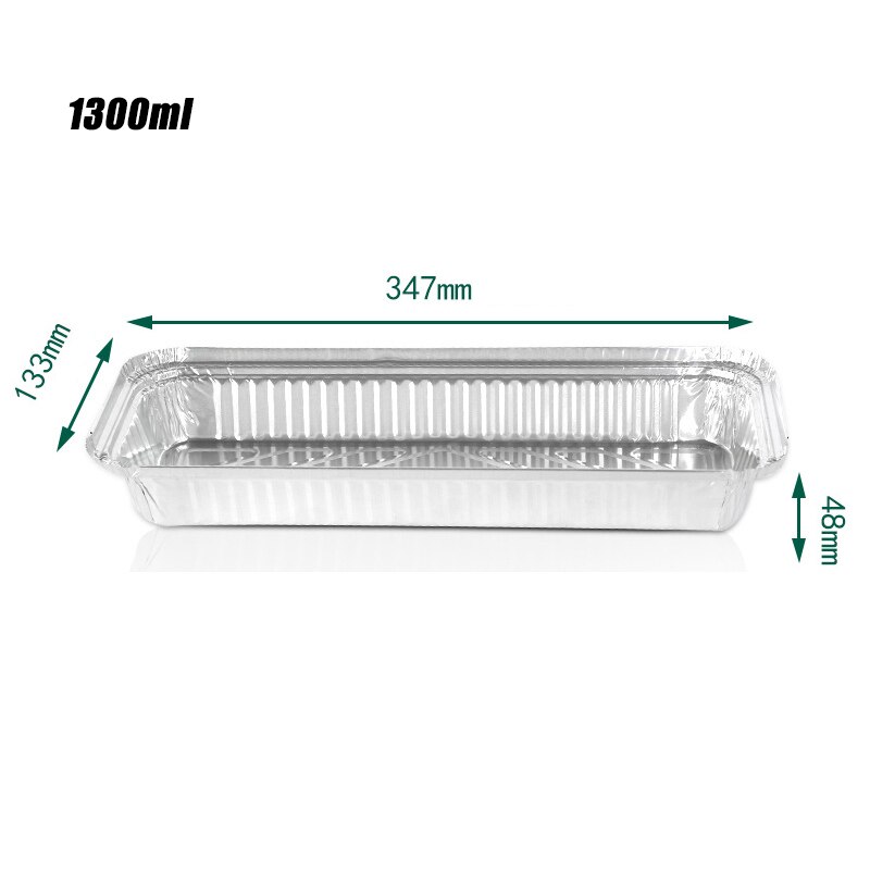 30 Stks/set 1000Ml/1300Ml Wegwerp Aluminiumfolie Pan Barbecue Tin Verpakking Doos Bakken Brood Lade Voedsel Container: 1300ml