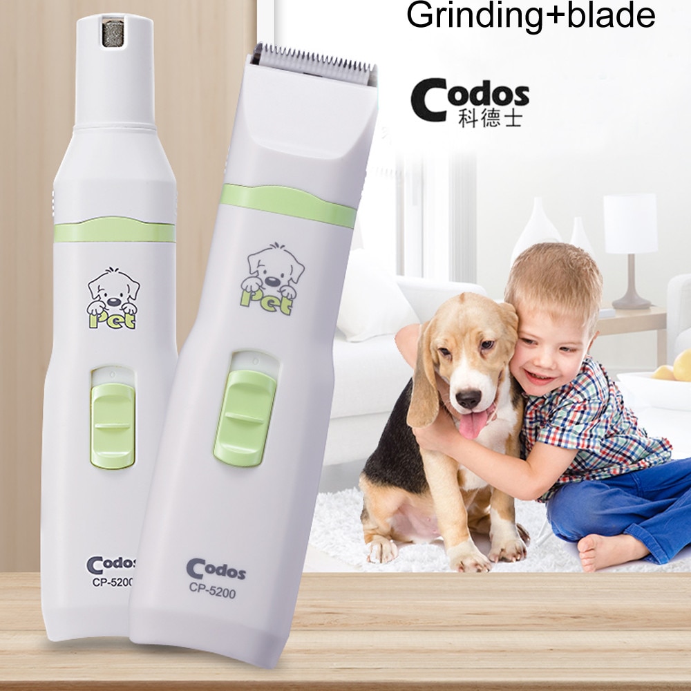 2 In 1 Codos CP-5200 Pet Hond Kat Hair Trimmer Poot Nail Grinder Grooming Clippers Nail Snijder Haar Snijmachine