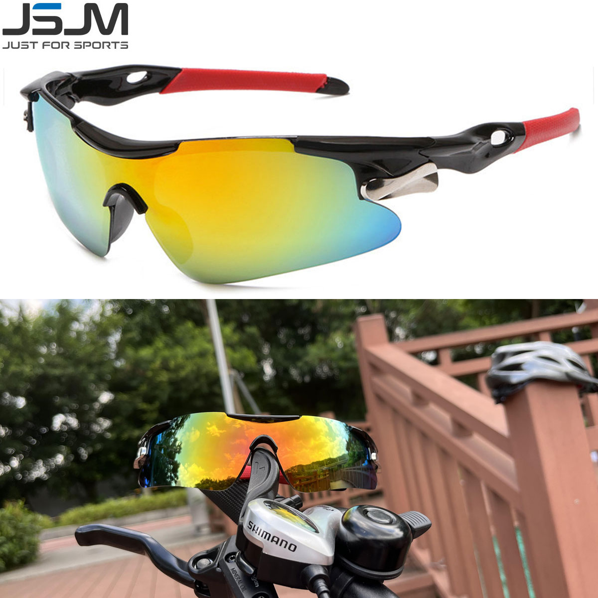 JSJM Outdoor Men Cycling Sunglasses Road Bicycle Mountain Riding Protection Sports Glasses Goggles Eyewear MTB Bike Sun Glasses