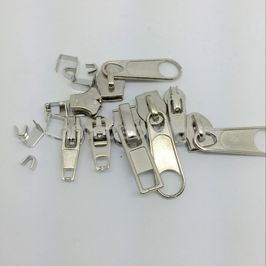 Kit de reparación de cremalleras, set de 22 piezas con tope de cabeza y cremallera