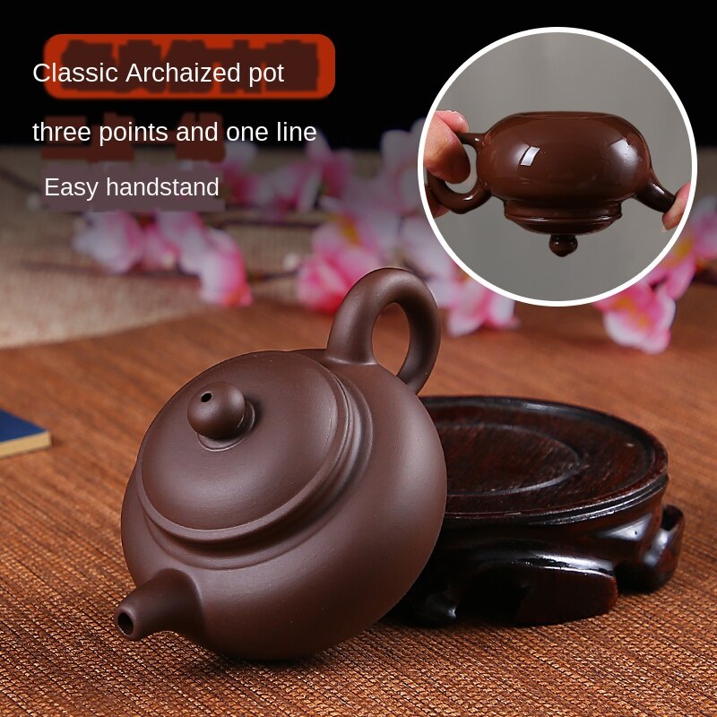 Ceramic Chinese Tea Set Antique Small Teapot Yixing Zisha Pot Handmade Zhu Ni XiShi Pot Filter Brewing Teapot