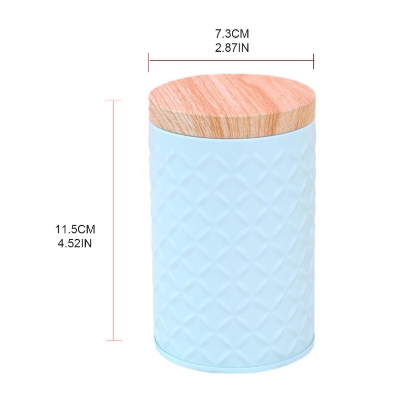 Wood Grain Tin Box Metal Storage Box Coffee Tea Cans Home Organizer Kitchen Case Tea Caddies Canister O06 21