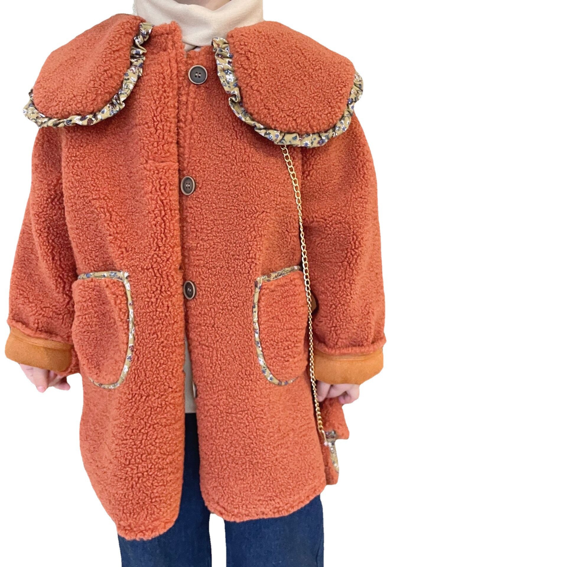 Oberbekleidung Parkas Drehen Unten Kragen Einreiher Solide Regelmäßige Baumwolle Neue Einfache Nette Warme Winter Herbst Mädchen