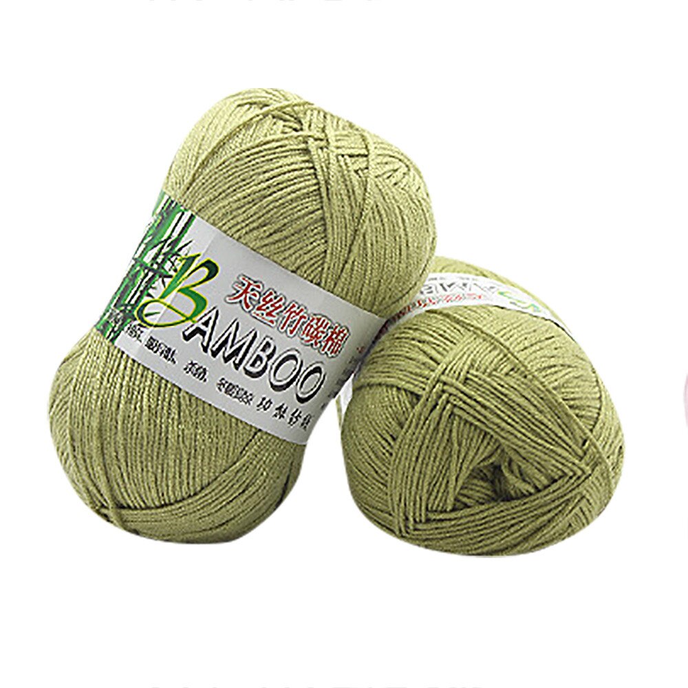 100% bambou coton doux naturel tricot Crochet tricots laine fil 50g pull chapeau tricot coton fil accessoires