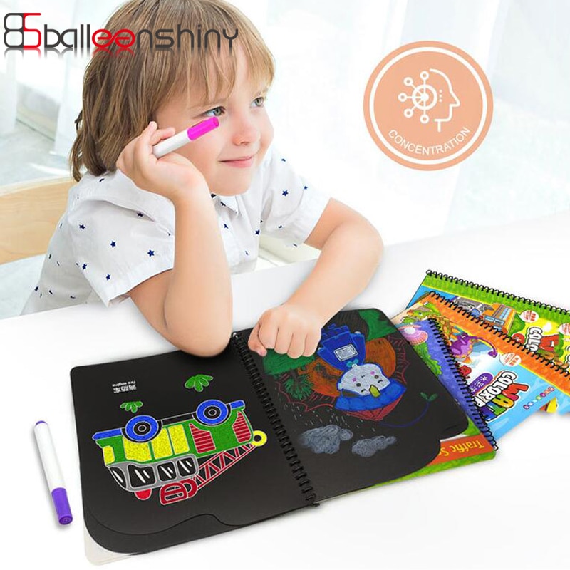 Balleenshiny Baby Speelgoed Krijt Tekening Boek Kids Diy Schilderen Schoolbord Kleurboek Doodle Board Voor Kind Speelgoed