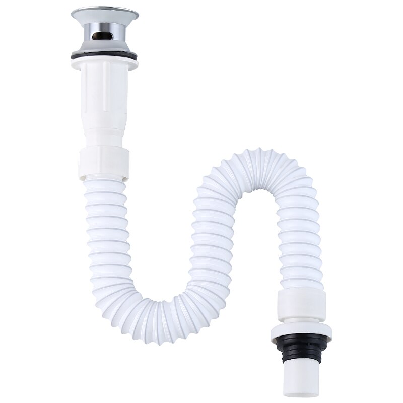 Wash Basin Down Pipe Wash Basin Stainless Steel Deodorization Drainage Hose Downcomer Large Displacement Water Pipe